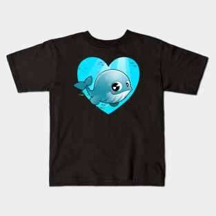 love baby blue whale Kids T-Shirt